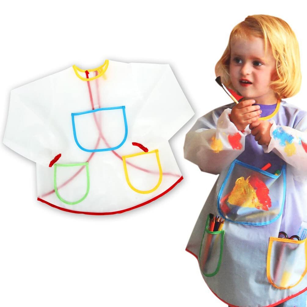 TINKSKY Long-Sleeved Children Kids Waterproof Art Craft Smock Toddler Apron for DIY Painting Drawing