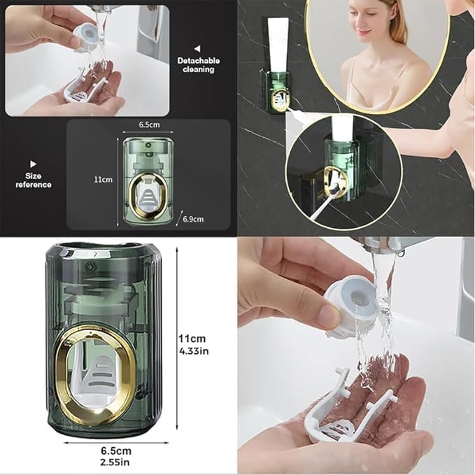 Light Luxury Toothpaste Squeezer, Automatic Toothpaste Squeezer, Toothpaste Dispenser, Household Wall Mounted Non-Punching Squeezer Toothbrush Holder Saves Toothpaste for Home (3pcs)