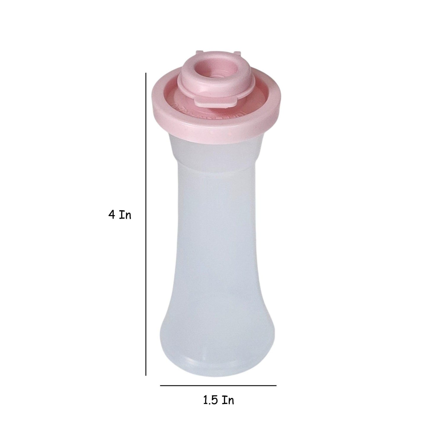 Tupperware Mini 4 Inch Hourglass Salt and Pepper Shakers Powder Pink Seal