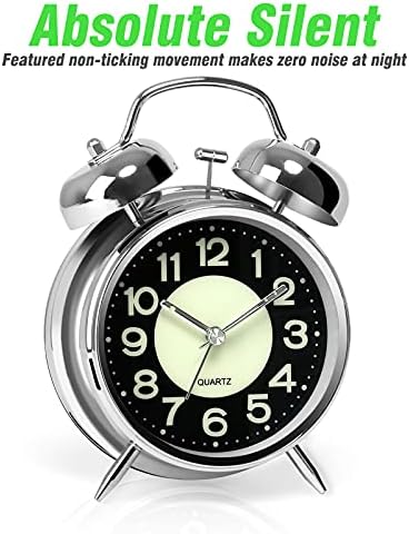 AYRELY?? Super Loud Alarm Clock for Heavy Sleepers, 4.5 Inch Twin Bell Retro
