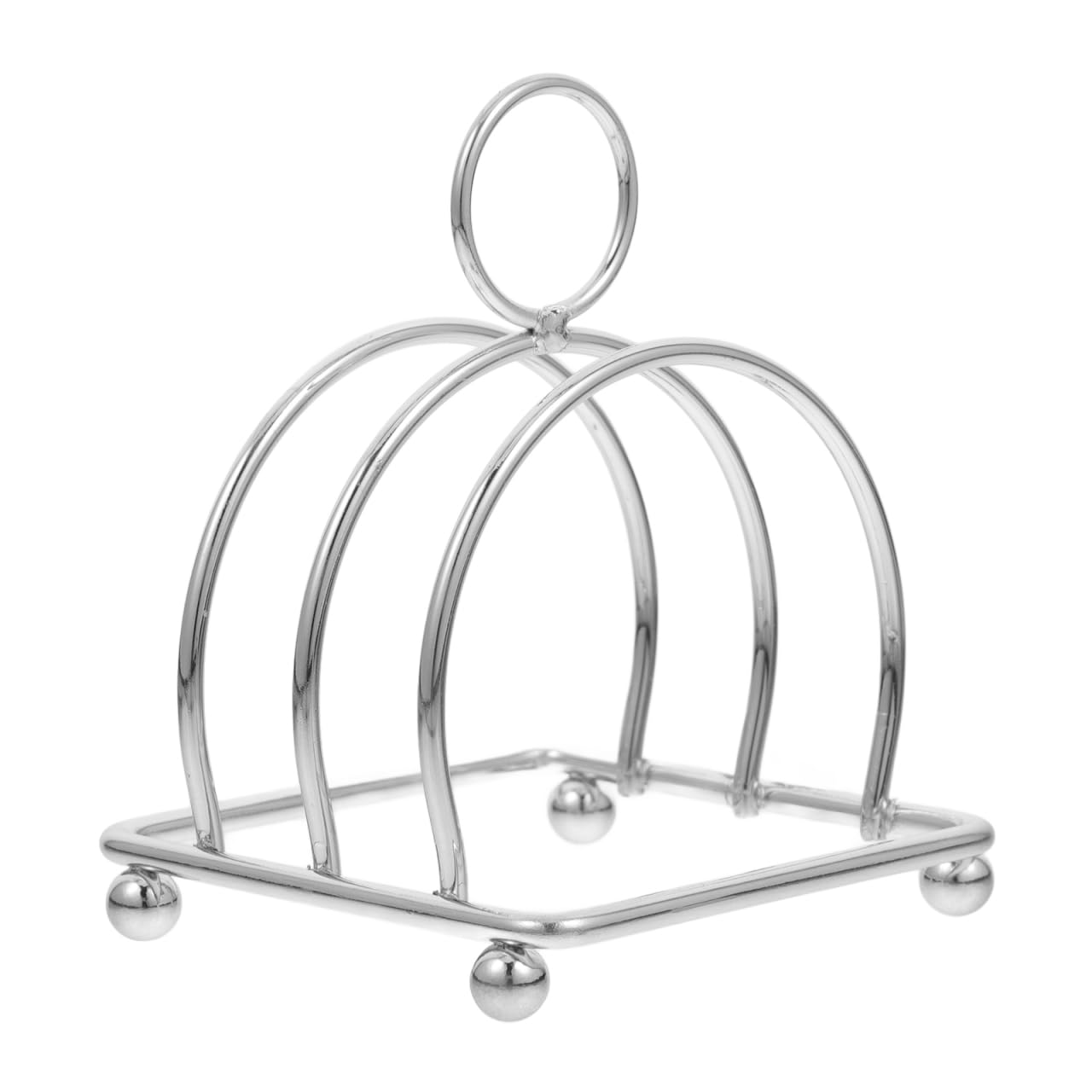 Cabilock Stainless Steel Toast Rack Vertical Bread Loaf Slices Holder Stand Table Serving Metal Slice Bread Rack Desktop Toast Stand Kitchen Gadget