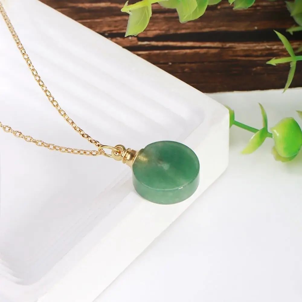 Generic 925 Sterling Silver & 14K Gold Filled Essential Oil Necklace for Women & Men, Clay Core, Neutral