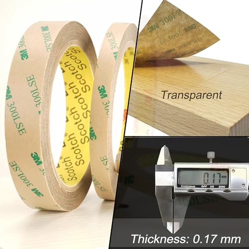 3M Double Sided Tape Heavy Duty Made of 300LSE 0.39"×36Ft Clear Mounting Tape Removable for Electronics Scrapbook LED Poster Art Craft - size: 0.39"×36Ft