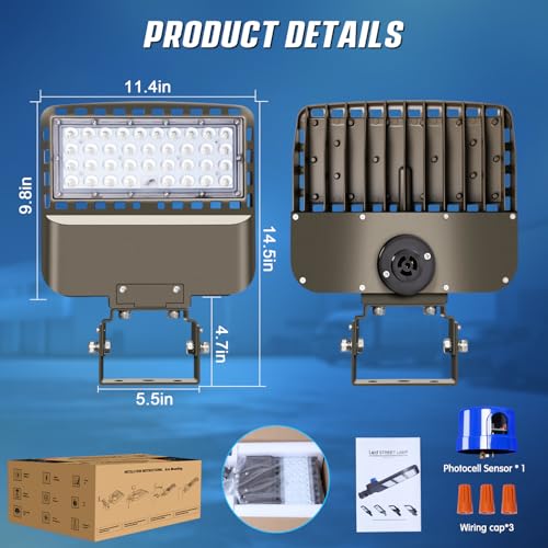 150W LED Parking Lot Light Trunnion Mount Dusk to Dawn 5000K Commercial Area Security LED Parking Lot Lights IP65 Waterproof 85-277V for Driveways Barn Parking Lot Stadium - size: 150W Trunnion Mount