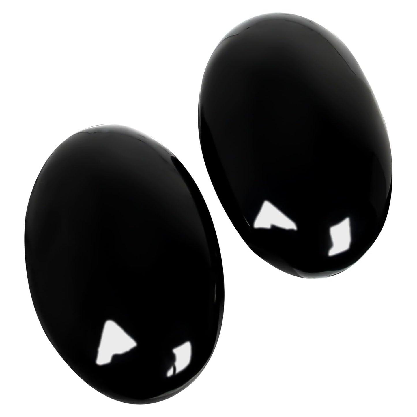 2.7''- 3.1'' Large Obsidian Palm Stone - 2 Pcs Black Obsidian Stone, Smooth Pocket Energy Crystals, Healing Worry Stones