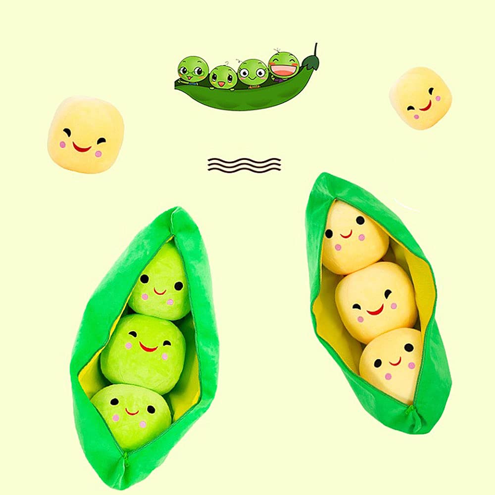 AOQI Giant Peas in A Pod Plush Toy Pea Pod Pillow Cute Pea Stuffed Toys Plant Doll Various Sizes (Green Beans,15.7''/40cm)