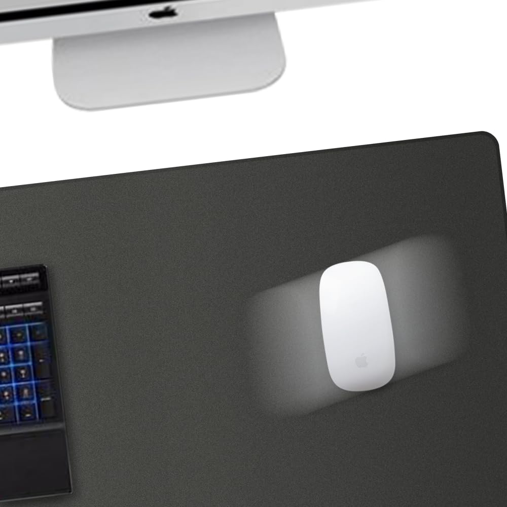 Triple C Tech Wireless Charging Desk Mat – 15W MagSafe Compatible & Qi Fast Charger, Detachable Magnetic Charger, Dual-Layer PU Leather with Hidden Felt Storage, 30.7" x 14.6", Black