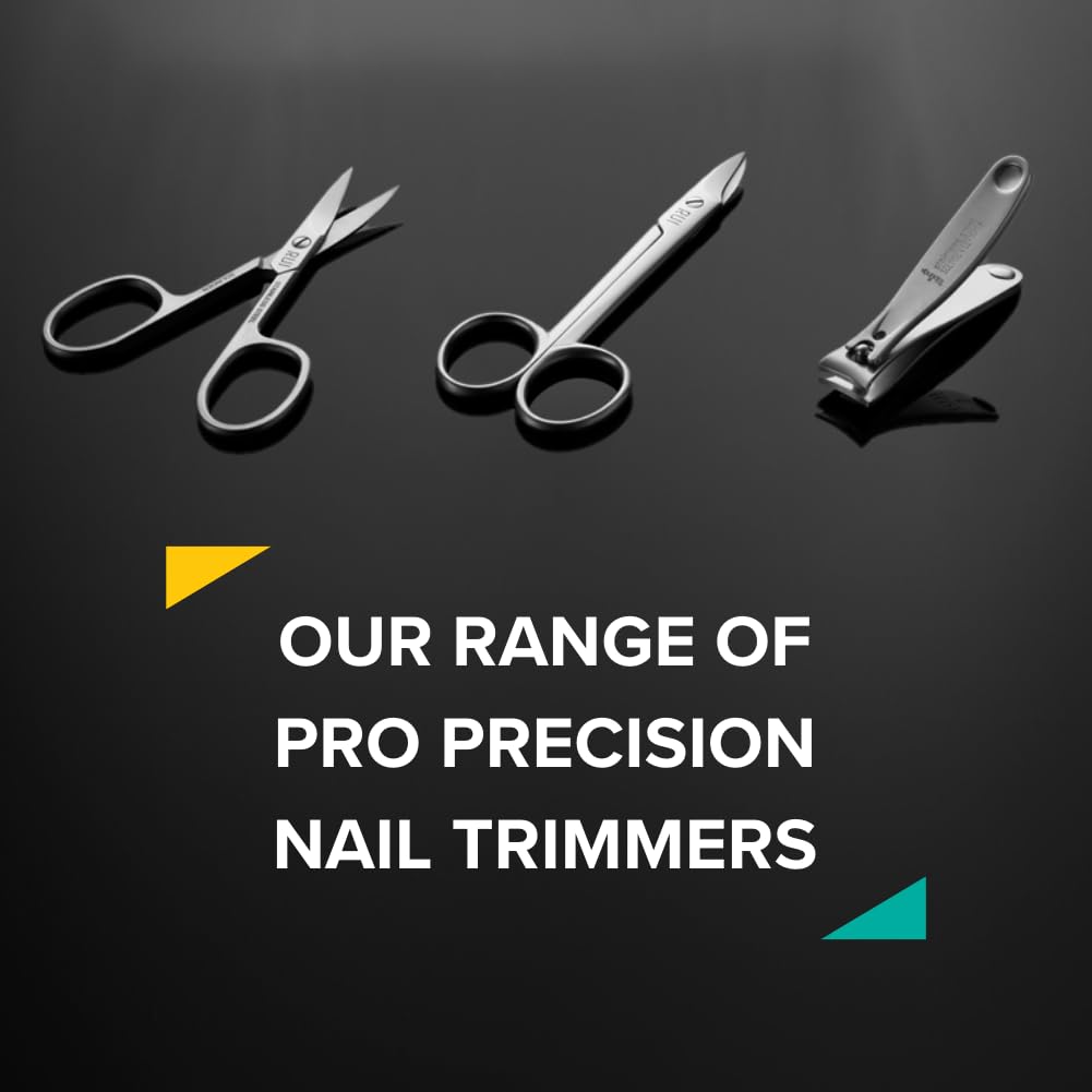 Rui Smiths Pro Precision Toenail Scissors | Stainless Steel Pedicure Trimmer Cutter with Micro-Serrated, Anti-Skid Cutting Edges and Long Handles For Hard Nails | Made in Solingen, Germany