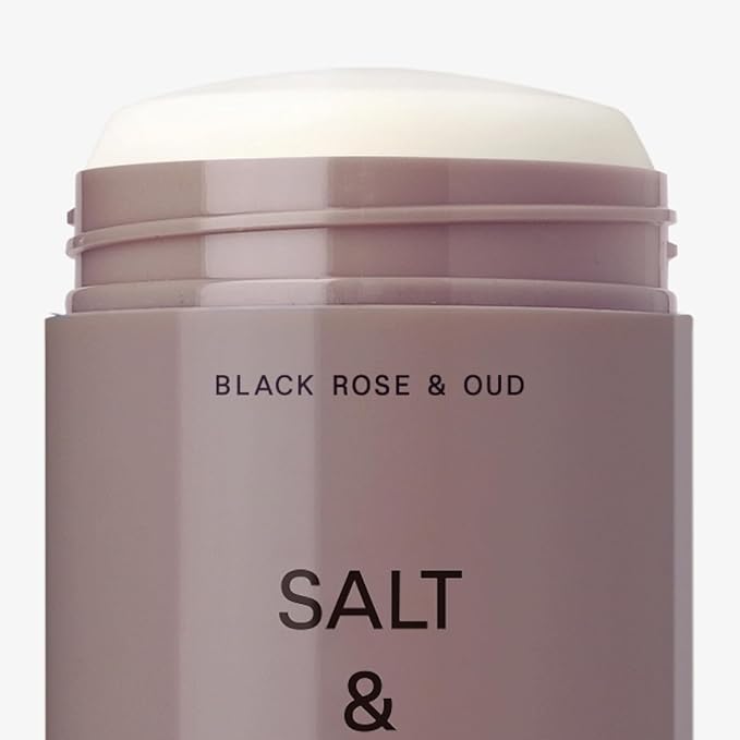 SALT & STONE Deodorant | Extra Strength Natural Deodorant for Women & Men | Aluminum Free with Seaweed Extracts, Shea Butter & Probiotics (Black Rose & Oud - 2.6 fl oz)