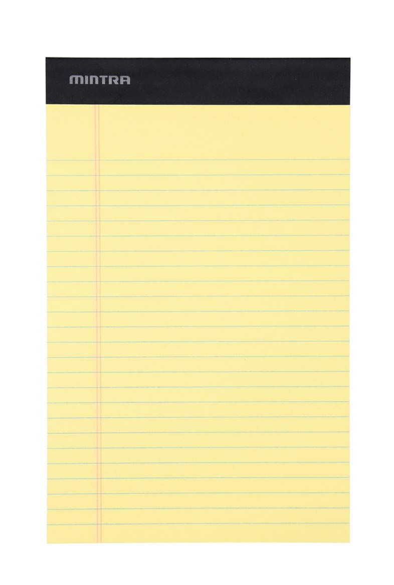 Mintra Office Colorful Legal Pads - Includes 2 Blue, 2 Pink, and, 2 Green Writing Pads, Micro Perforated Lined Sheets, Ideal for Professional & Personal Use, 5"x8" Narrow Ruled, 6 pack Pastel Set 2
