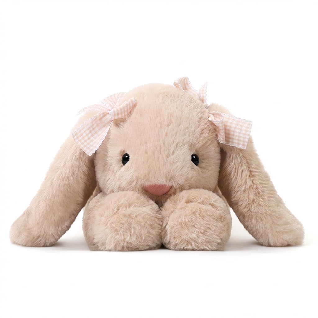 Jorkei Bunny Stuffed Animals, Soft & Cute Rabbit Plush Toys, Rabbit Stuffed Animal, Easter Bunny Plush Toys (Beige 14inch)