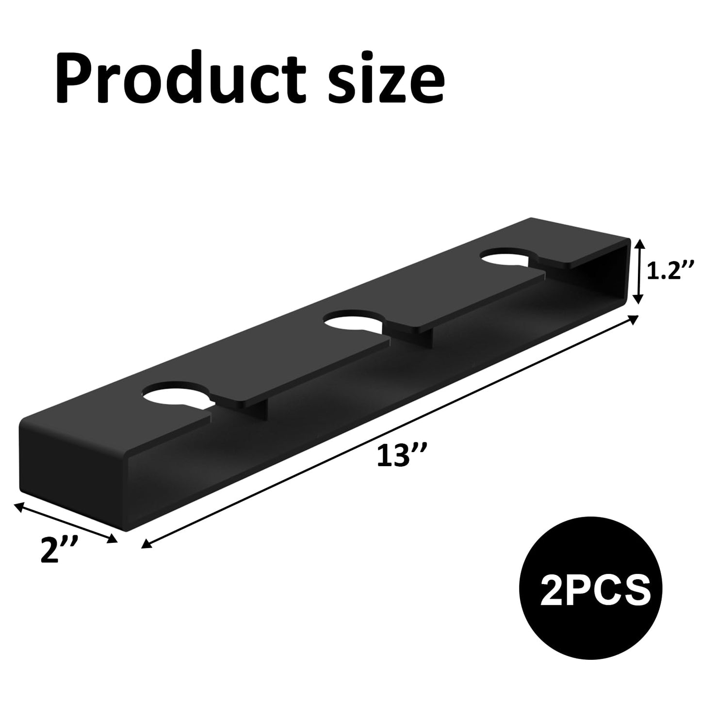 AQJUNONG 2 Pack Wine Glass Rack, No Drilling Under Cabinet Stemware Rack Organizer Hanger for Bar and Kitchen Cabinet (Classic Black)