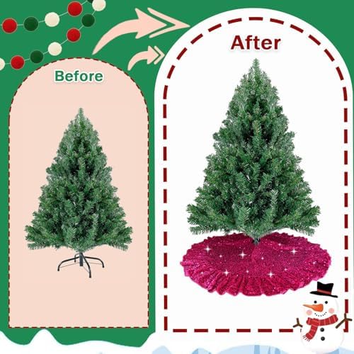 Pink Christmas Tree Skirt Sequin 45 Candyland Ruffle Tree Skirt