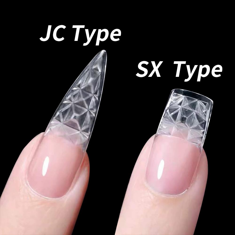 Chunmeng 120 Pcs Glitter Coffin Press On Nails, Clear Lace Mesh Design Long Acrylic Fake Nails, Gradient French False Nail Tips, Reusable Gel Stick On Nails For Women DIY Manicure Salon Nail Art