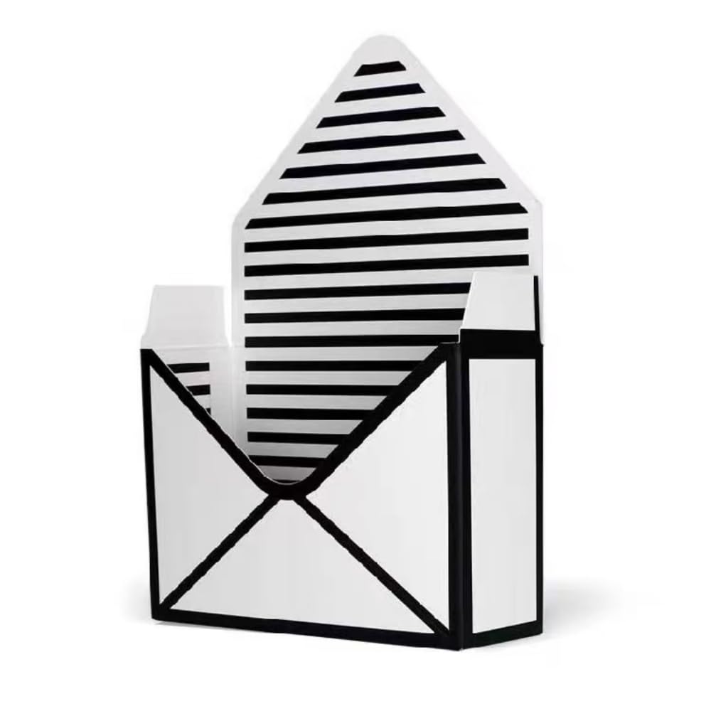 BBJ WRAPS Envelope Flower Boxes for Arrangements Striped Floral Bouquet Wrapping Paper Box Florist Supplies, 8 x 2.8 x 5.7 Inch - 5 Counts