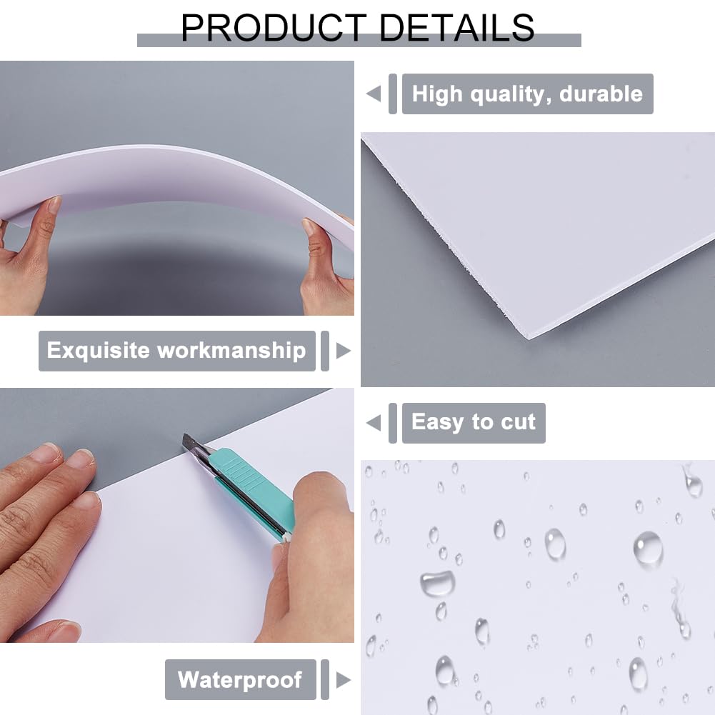 AHANDMAKER 8Pcs Expanded PVC Plastic Sheets, 11.81x7.85 Inch Rigid White PVC Foam Sheet, 3mm Thick Craft Foam Paper, PVC Board Sheets for Crafts and Arts, Presentations, Signboards, Outdoors Use