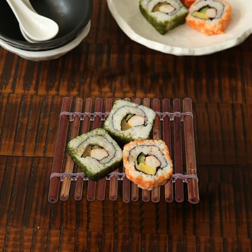 SECFOU Japanese Sushi Plate Decor 13x13cm, Unique Sashimi Serving Tray for Japanese Cuisine Presentation and Food Photography