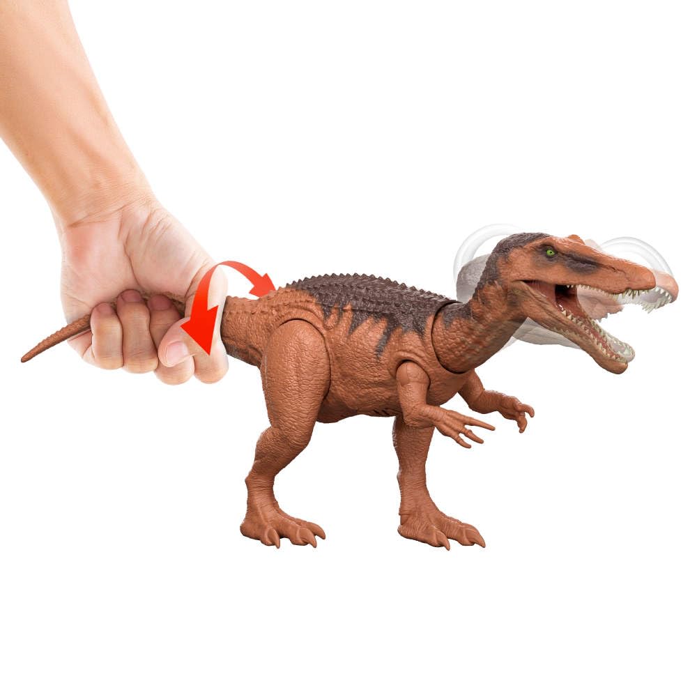 Mattel Jurassic World Rebirth Wild Roar Baryonyx Dinosaur Toy with Tail-Controlled Chomp Multi-Direction Attack & Sound, Posable & Digital Play