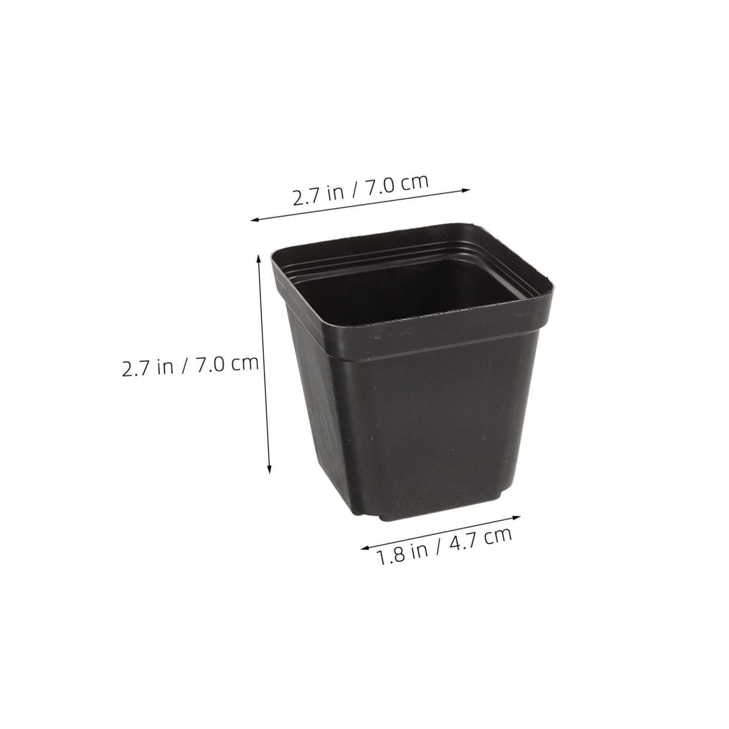 FOMIYES Nursery Pots and Independent Growth Chambers 100pcs Plastic Square Black with Drainage Holes for Vegetables and Flowers, for Balcony Gardens and Garden Planting