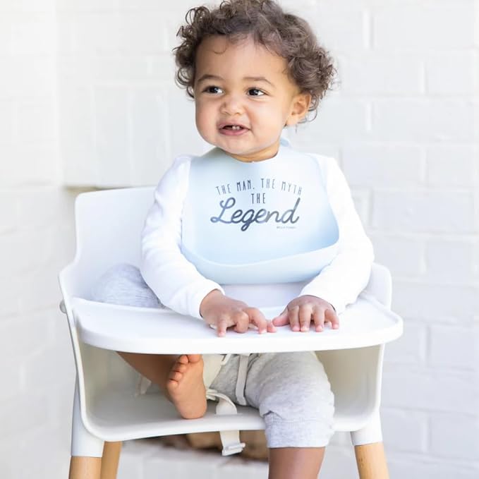 Bella Tunno Wonder Bib - Adjustable Silicone Baby Bibs for Boys, Durable and Waterproof BPA Free Silicone, Legend