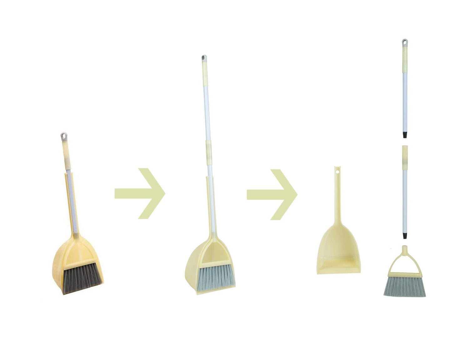 Xifando Mini Broom with Dustpan for Kids,Little Housekeeping Helper Set (Light Yellow)