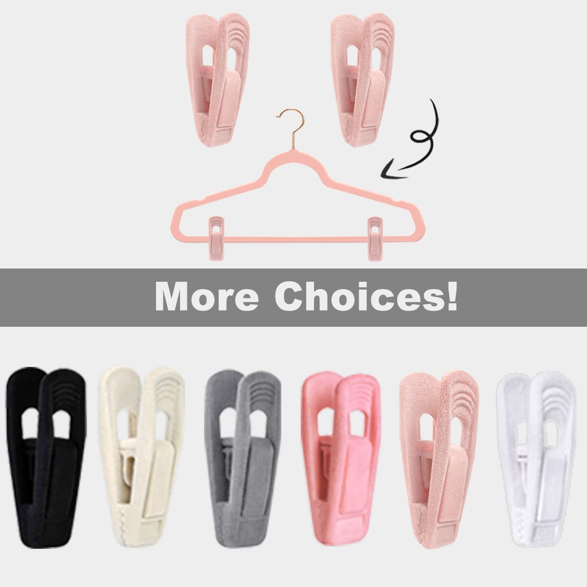 Light Pink Velvet Hangers Clips 40 PCS