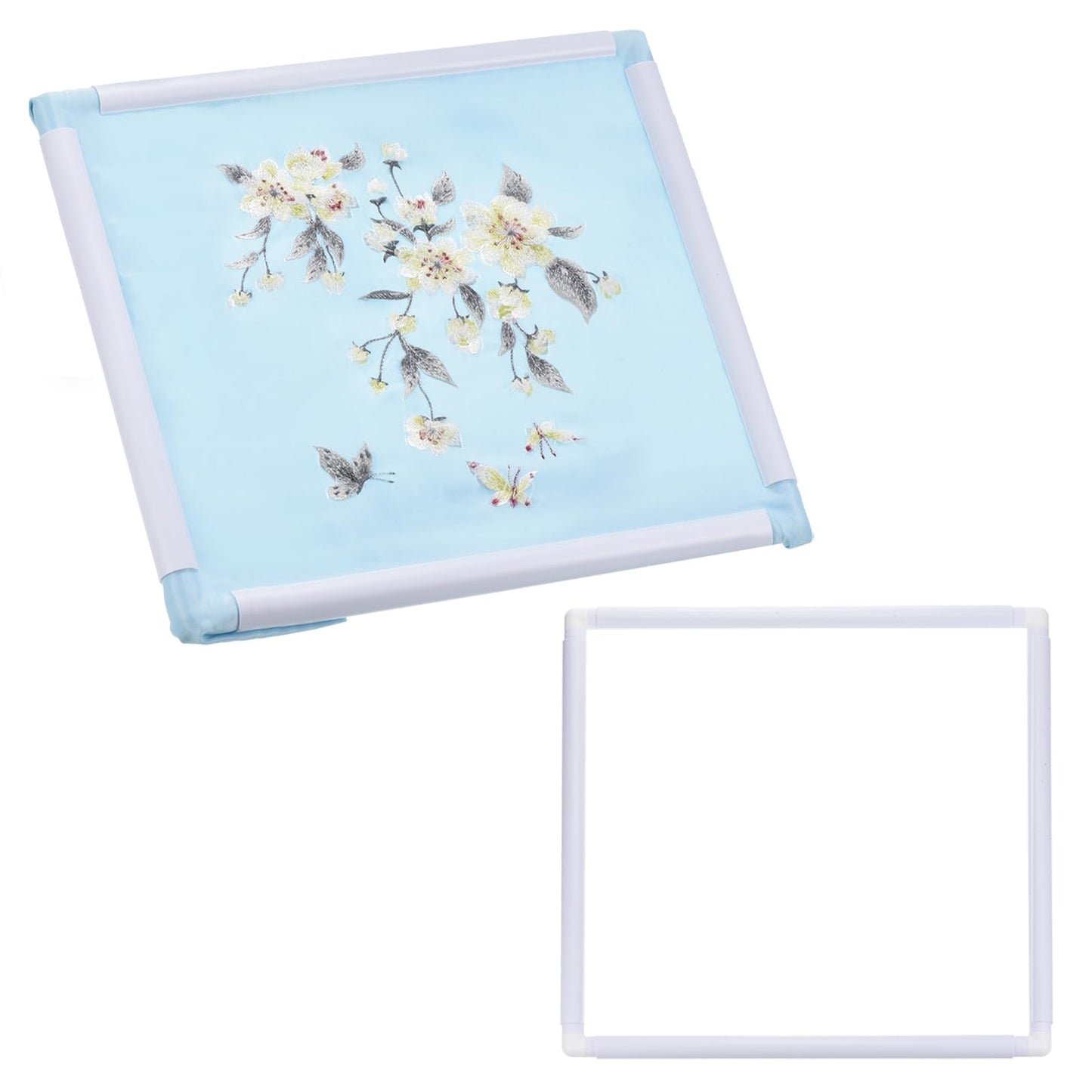 PATIKIL Embroidery Hoops Universal Clip Embroidery Hoop Frame Reusable Square Rectangle Plastic Clip Frame Embroidery Hoop for Art Craft Sewing(17 x 17 Inch)