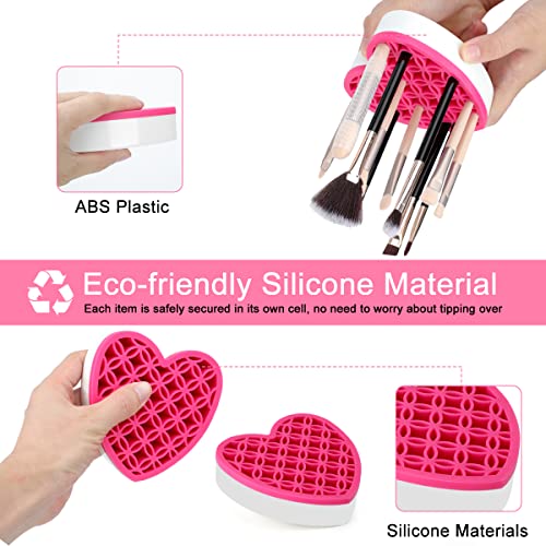 Silicone Makeup Brush Holder, Cosmetic Organizer, Pen Holder for Desk, Pencil Case, Sewing Tool, Beauty Tool, Brushes, Scissors, Toothbrush Holders (Blue) - color: Blue