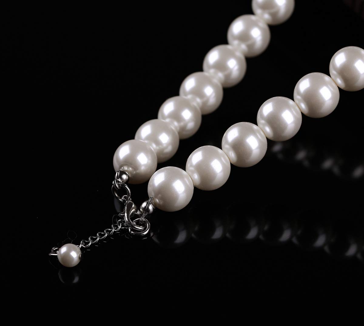 WELLKAGE Pearl Necklace for Girls (White) Ecofriendly Synthetic-resin