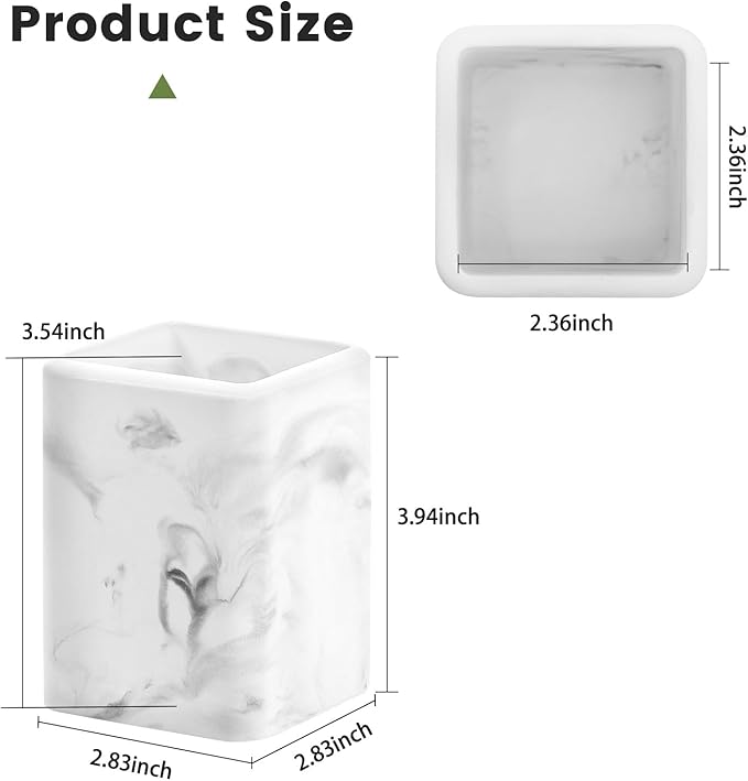 Luxspire Toothbrush Holders, Fast Drying Toothbrush Holders for Bathroom, Diatomite Toothbrush Cups Electric Toothbrush and Toothpaste Holder for Bathroom Countertop, Marble