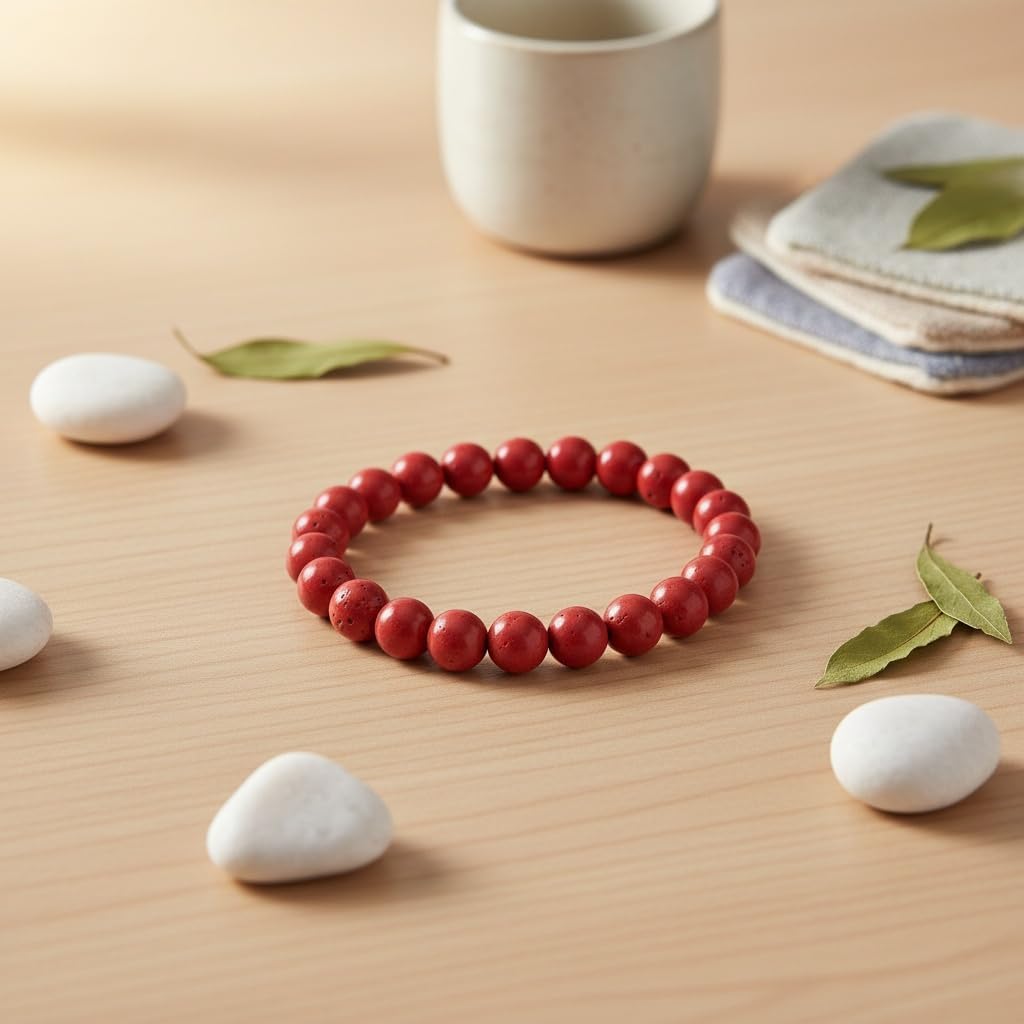 Yochus 45pcs Red Coral Beads，8mm Healing Power Natural Stone Round Loose Gemstone Beads for Jewelry Making Earring Necklace DIY Crafts