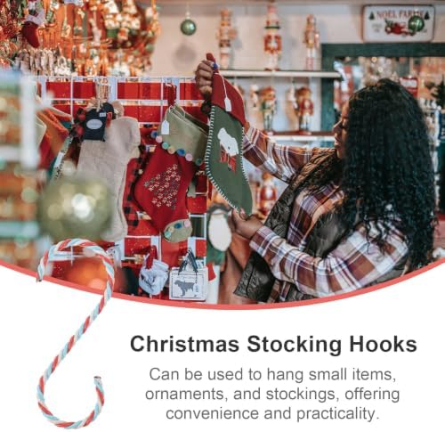 Christmas Hanging Hooks with Iron and PVC Material for Stockings and Ornaments 10pcs Multi-Functional Design Easy Installation for Walls Decors and Collectible Display