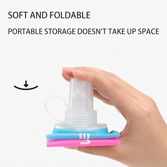 Soft Flasks TPU Soft Water Bottles Folding Soft Running Water Flask Small for Outdoor Sports Hiking Hydration Pack 8oz/17oz Hiking Cycling Climbing