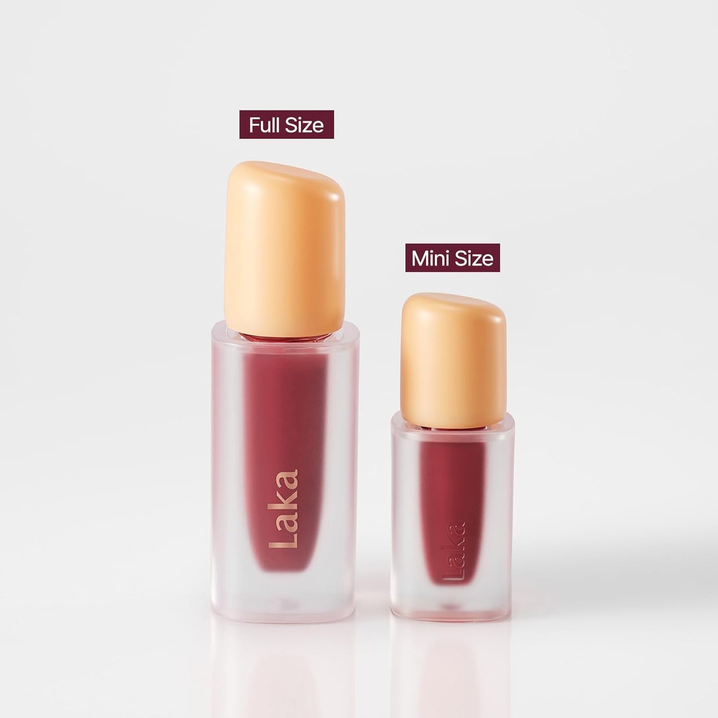 Laka Fruity Glam Lip Tint Mini, Glowing Lip Stain with Wide Color Spectrum, Hydrating & Lightweight Texture, Long-Lasting Bold Stain, Non-Sticky, Vegan, K-Beauty (#125 Mango)