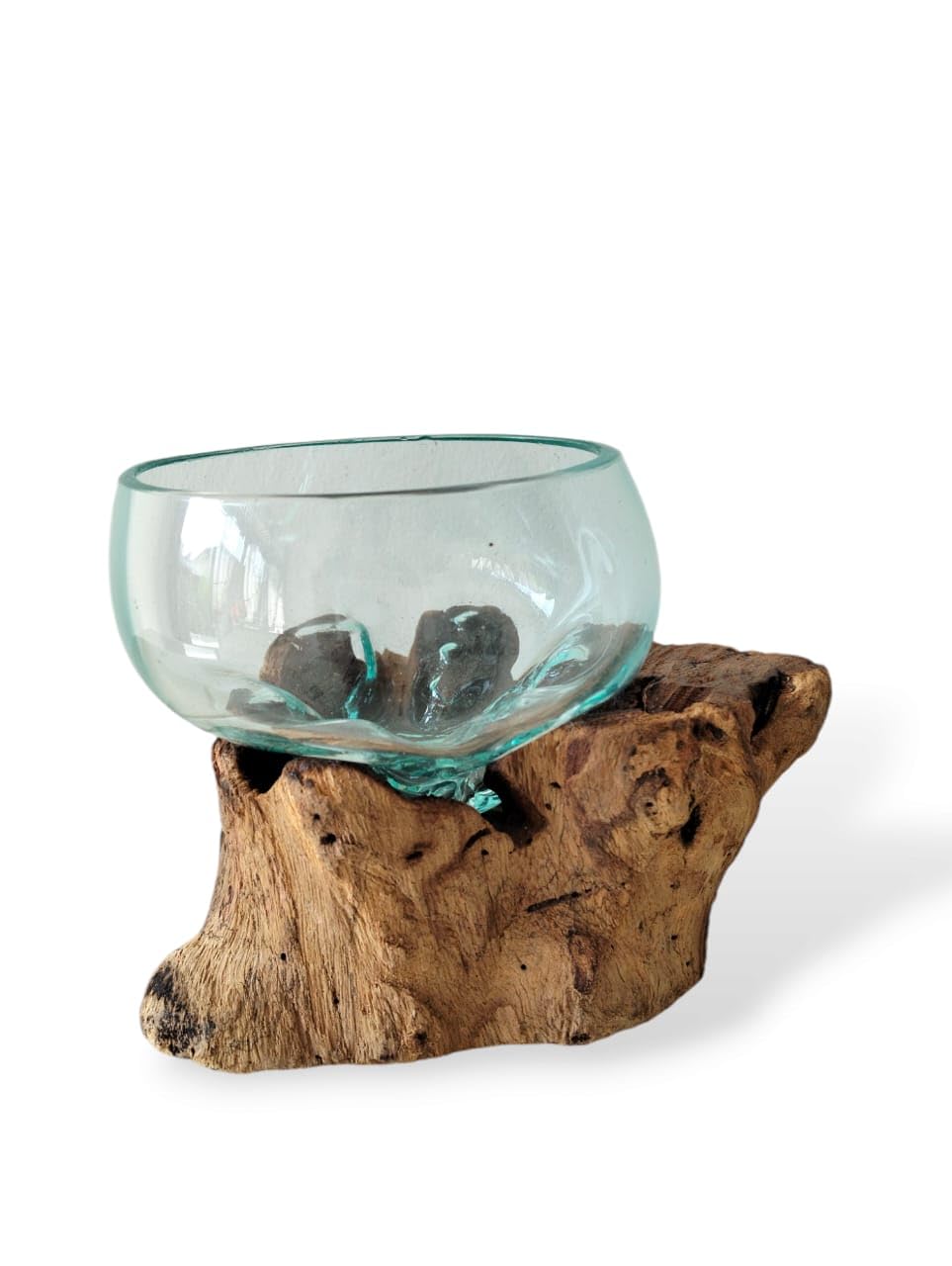 Flowing Glass Vase Handmade in Exotic Bali, Unique Housewarming Gift, Wedding Gift, Natural Boho Decor, Work of Art and Functional Vase, Art Meets Nature in Every Curve