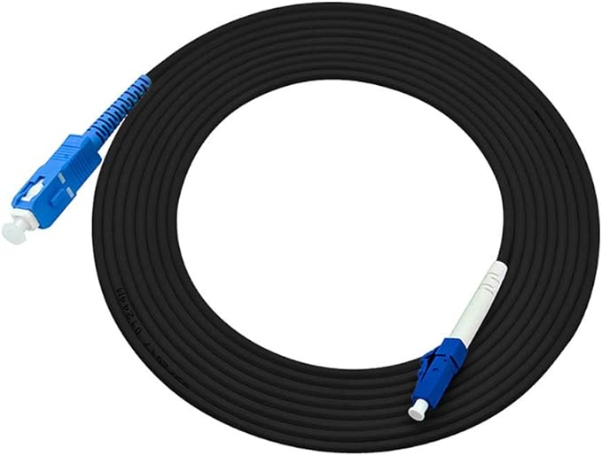 Jeirdus 20M LC to SC Outdoor Armored Simplex 9/125 SM Fiber Optic Cable Jumper Optical Patch Cord Singlemode 20Meters 65ft LC-SC