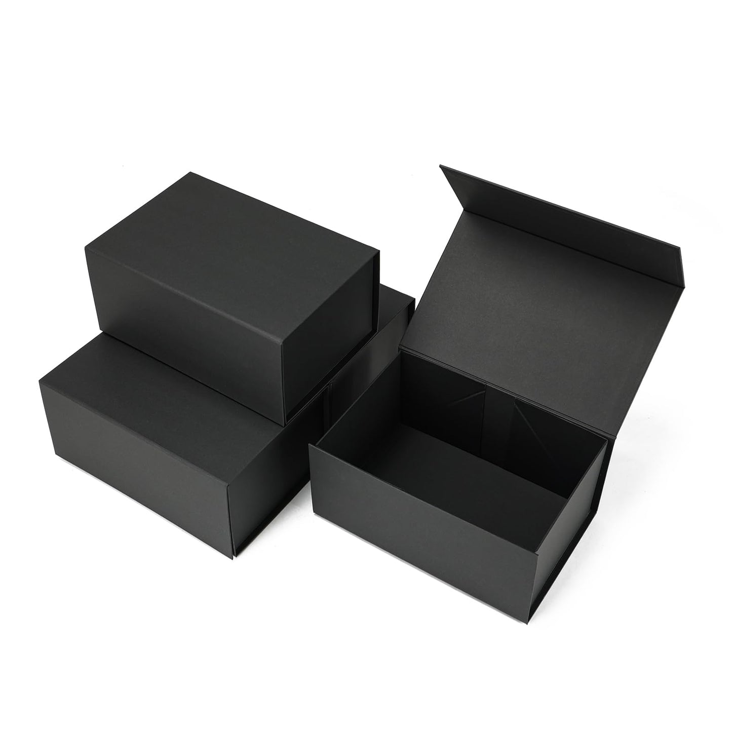 Schliersee 4Packs 9x6x4 Gift Box with Magnetic Lid for Present, Black Gifts Wrap Box for Mother's Day, Birthday, Wedding, Groomsmen Bridesmaid