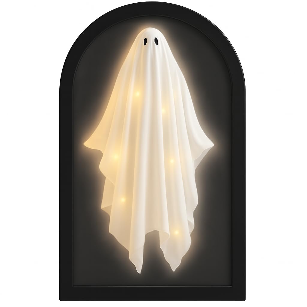 Adouiry Halloween Hologram Haunted Ghost Mirror - Novelty Ghost Silhouette Decal for Mirror - Halloween Decorations Indoor Spooky Home Decor