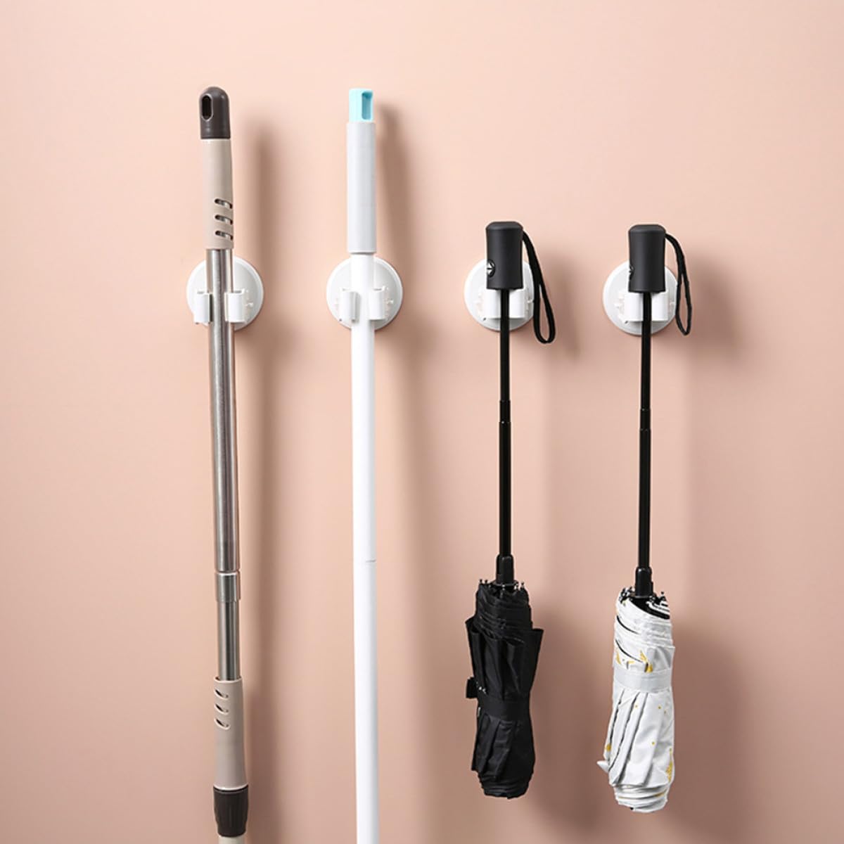 3pcs Suction Cup Mop and Broom Holder Clips