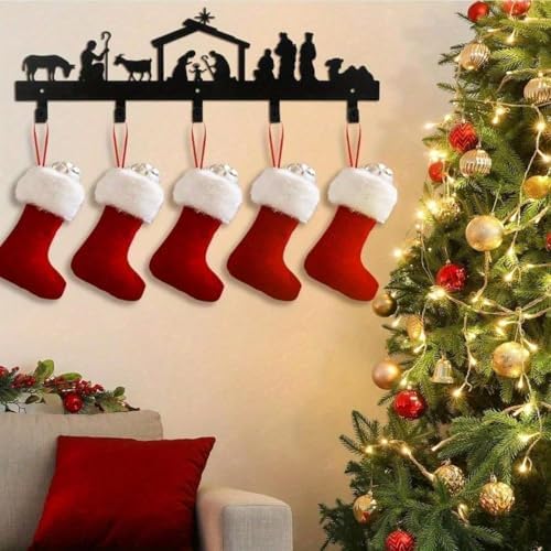 Waterproof Removable Tin Hooks for Christmas Stockings String Lights Ornaments Decor Fireplace Mantel Hangers Holiday Season Festive