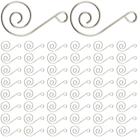 Christmas Ornaments Hooks | 50 Stainless Steel S-Hooks | Chandelier Hanging-Hooks | Stainless Steel Christmas Tree Hooks Hanger | Portable Christmas-Tree S-Hooks for Christmas-Tree Ornaments