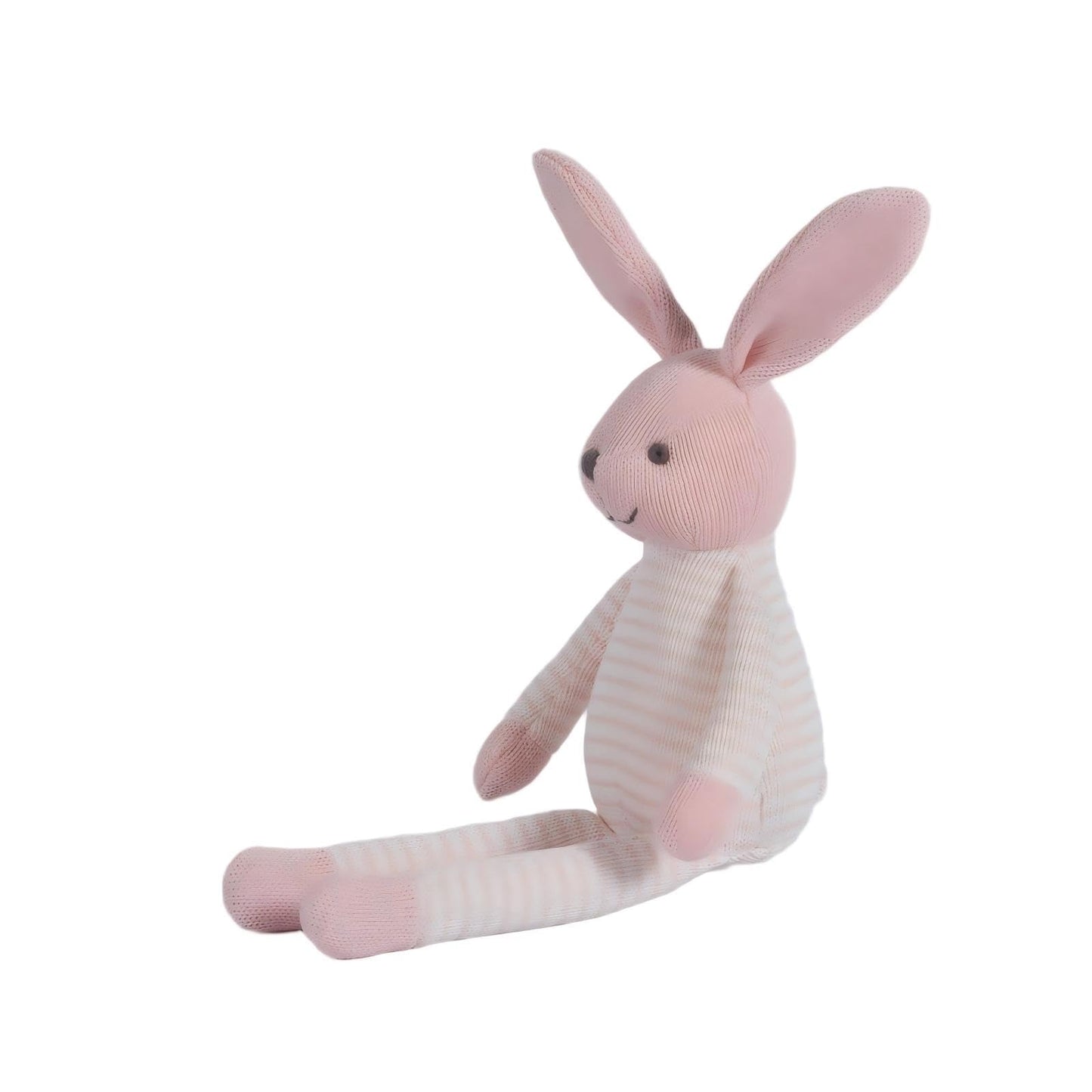 BiluKano Hand Knitted Bunny Plush Toy, 14 Inch Crochet Stuffed Rabbit with Long Floppy Ears - Ultra Soft Sensory Toy for Toddlers, Neutral Easter Gift, Nursery Decor, Baby Shower Present