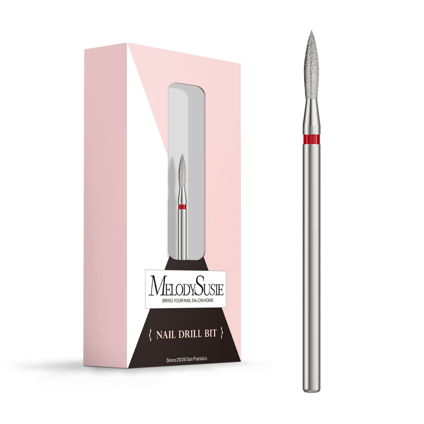 MelodySusie 2mm Flame Shape Cuticle Clean Nail Drill and Nail Art Palette