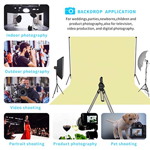 ISSUNTEX 6X9 ft/1.8X2.7 Meters Beige Background Photo Backdrop, Photo Studio, Collapsible High Density Screen for Video Photography and Television - color: Beige, size: 6X9 ft