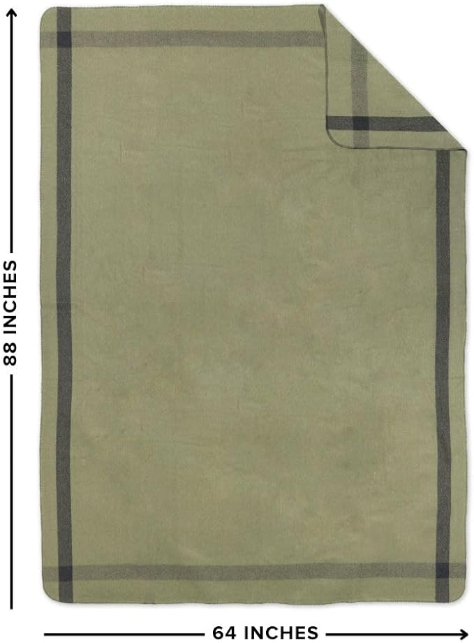 Arcturus Military Wool Blanket - Warm, Thick, Washable - Great for Outdoors, Camping, Stadium Blanket, Picnics, Travel - Car & Bushcraft Survival Kits, Large 64in x 88in 4.5 lb