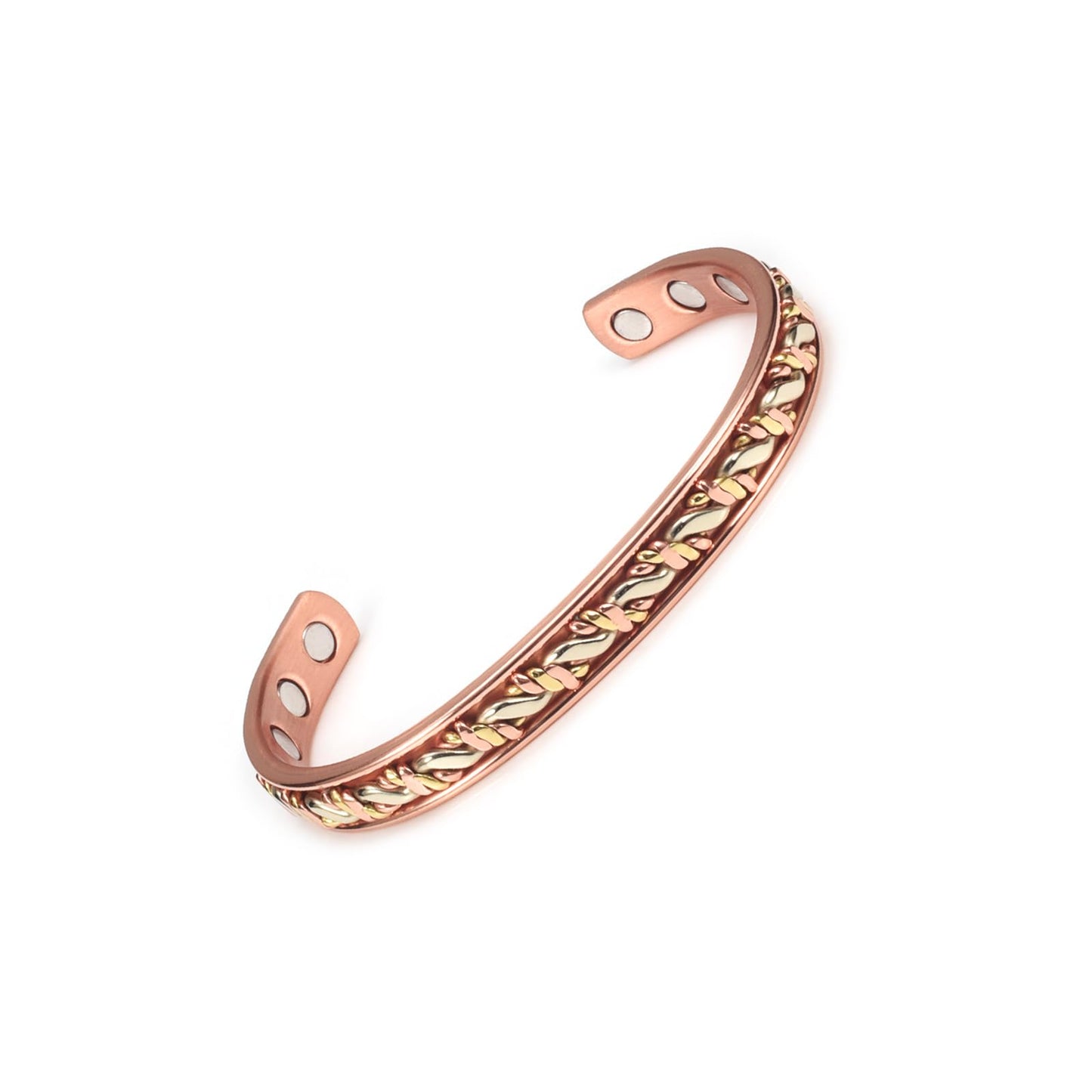 EnerCoppeX Copper Magnetic Bracelet for Women - Detox Jewelry with 3500 Gauss Magnet, Adjustable Cuff Bangle (Z)