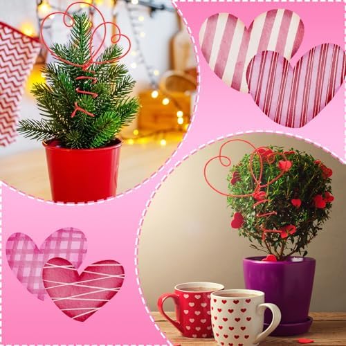 Yinkin 1 Pc Metal Interwoven Heart Tree Topper for Small Trees Valentine