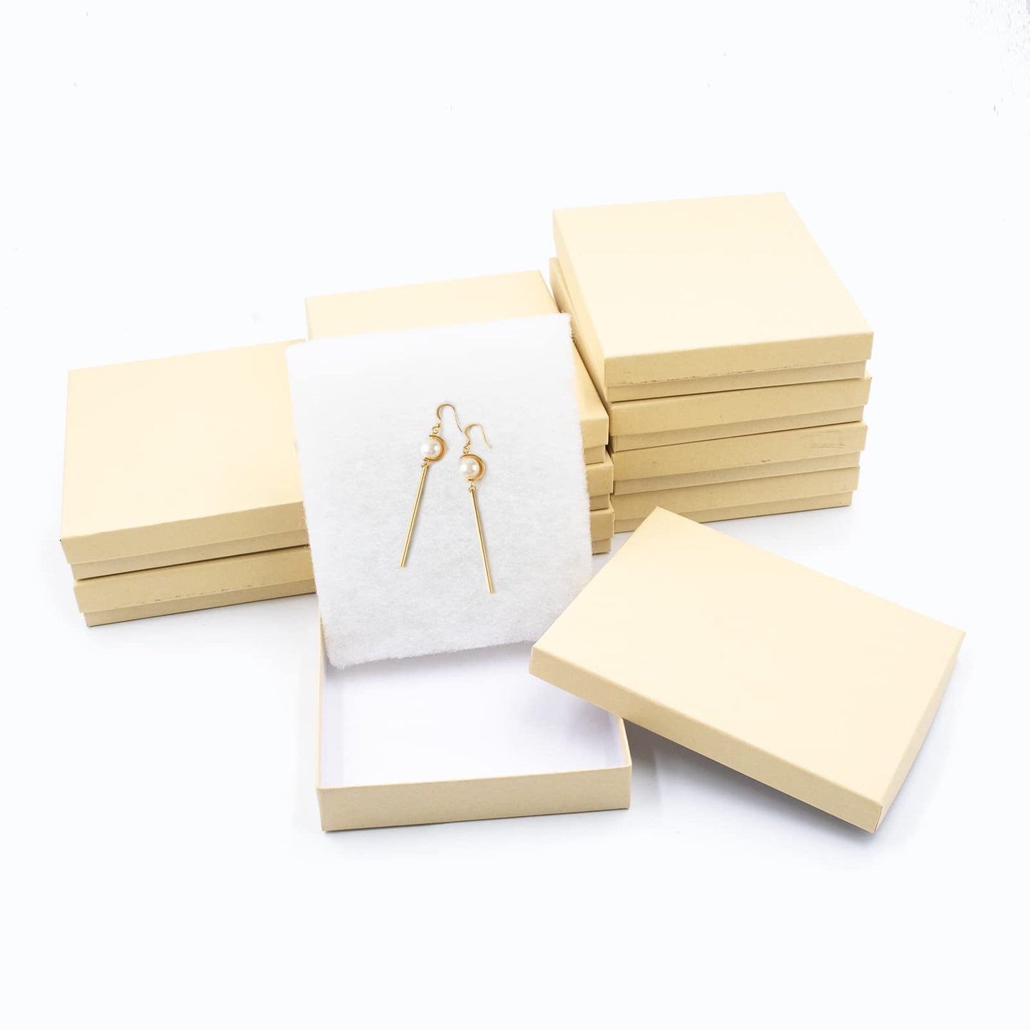opaprain Cardboard Jewelry Brown Gift Boxes 10 Pack6x5×1 inches, its Apply to displaying Necklaces, Rings, Bracelets, Earrings