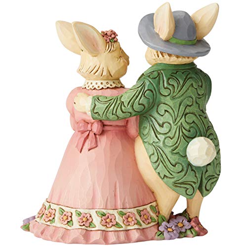 Jim Shore Hare's to Happiness Bunny Couple with Easter Basket Figurine 6006232