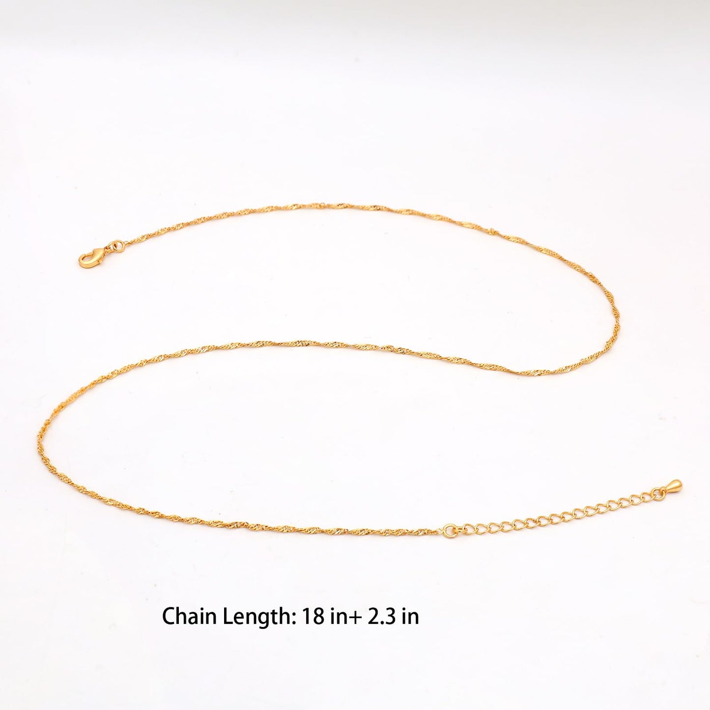 MAIKERDER Dainty Gold Necklace for Women, 18K Gold Plated Thin Simple Singapore Chain Necklace for Women Trendy Dainty Choker Necklaces Non Tarnish 18 Inches